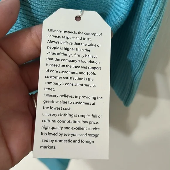 LILLISURY WOMENS RIBBED TURTLENECK SWEATER BABYBLUE Sz MD NEW - Picture 7 of 12